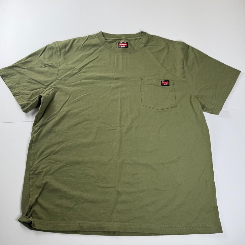 Wrangler Men's Green and Khaki T-shirt